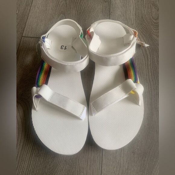 Teva mens sandals with rainbow print - Picture 1 of 4